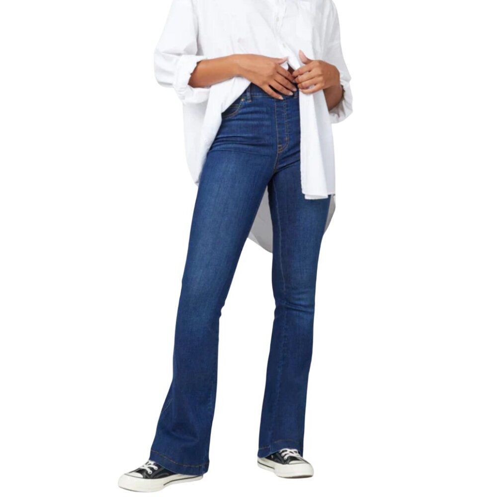 NWT Spanx Flare Jeans midnight blue size 1X plus regular length 34" inseam